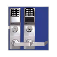 Napco ETPDLS1G/26DV99 Pushbutton Exit Trim with Prox Reader, Less Cylinder, Satin Chrome