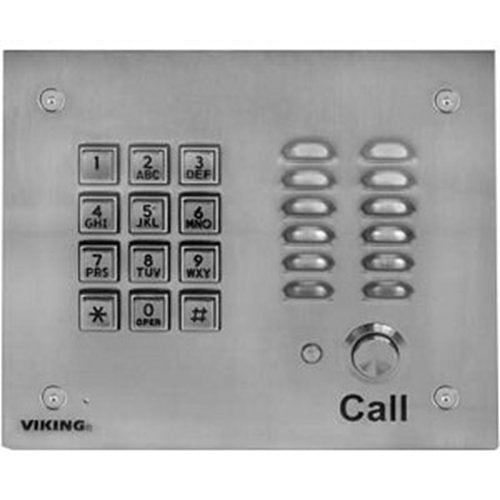 Viking K-1700-3 Brushed Stainless Steel Entry Phone with Keypad, Vandal and Weather Resistant