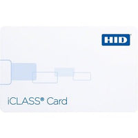 HID 2100PGGAV iCLASS 2K Card, Programmed with Standard iCLASS Access Control Application, Glossy Front and Back, Sequential Matching Encoded/Printed (Laser Engraved), Vertical Slot, White