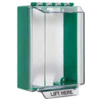 STI 13420NG Universal Stopper Dome Cover, Enclosed Back Box and Sealed Mounting Plate, Label Hood with Horn, Green