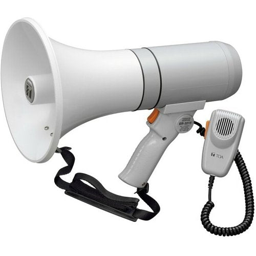 TOA ER-3215 Hand Grip Type Megaphone with Removable Microphone, 15W Output, Grey
