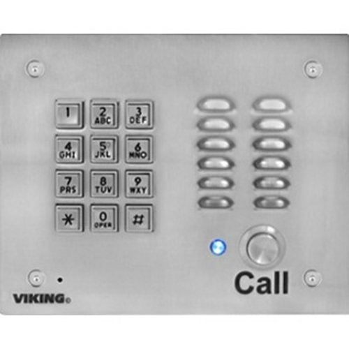 Viking K-1700-IP-EWP VoIP Door Brushed Stainless Steel Handsfree Entry Phone with Enhanced Weather Protection, PoE Powered