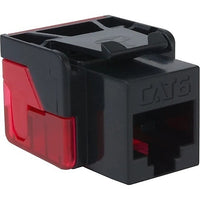 ICC IC107L6RBK CAT6 RJ45 Keystone Jack, 25-Pack, EZ Style, Black