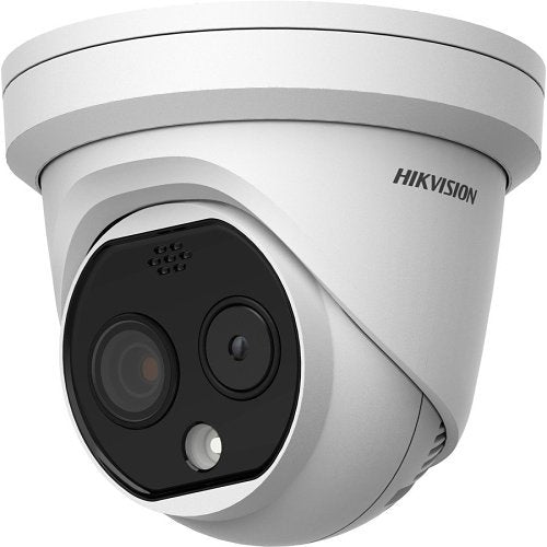 Hikvision DS-2TD1228-3/QA HeatPro Series Thermal and Optical Bi-Spectrum Turret IP Camera, 3.5mm Lens, White