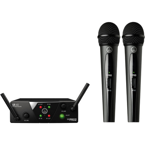 AKG 3350X00050 WMS40 Mini Dual Vocal Set Wireless Microphone System (Band: A & C)