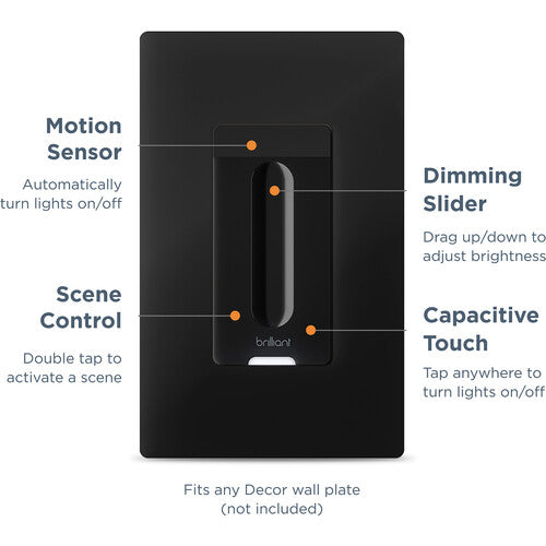 IN STOCK! BRILLIANT SMART DIMMER SWITCH BHS120US-BL1 (Black)