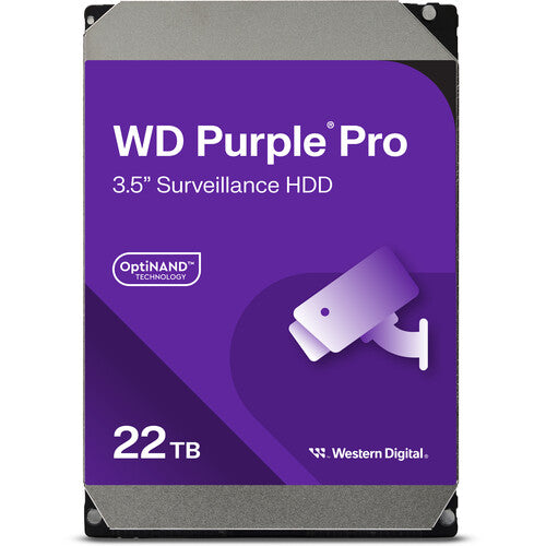 WD 22TB Purple Pro 7200 rpm SATA III 3.5" Internal Surveillance Hard Drive (OEM) WD221PURP