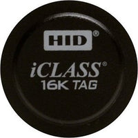 HID 2060HKSMN iCLASS 206x 2K/2 Tag with Adhesive Back, SIO, Programmed, Matching Numbers, Black with Logo
