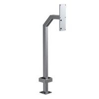 PEDESTAL 22PE1-2NIP-03-304 42" Stainless Gooseneck Pedestal - 2NIP Verso Triple Module