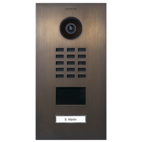 DoorBird 429680825 D2201V Flush-Mount IP Video Intercom with 1-Call Button, Stainless Steel, Powder-Coated Semi-Gloss, Slate Grey (RAL 7015)