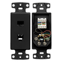 Hubbell NS784BK CAT5e Plate Frame with F Coax, Black