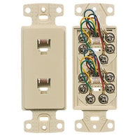 Hubbell NS772I 2-Jack Wallplate Frame with 6-Position and 6-Connector