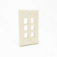 Dynacom 10600-P6-IV 6-Port Single-Gang Wallplate, Ivory