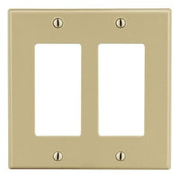 Hubbell P262I 2-Gang Dual Decorator Wall Plate, Ivory