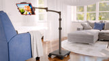 LEVO G2 Deluxe Tablet Floor Stand – Adjustable Height 30"–56", 5-Axis Arm, Universal Fit for iPad, Kindle, Samsung & More – Hands-Free Use in Bed, Sofa, Office – Gunmetal Grey