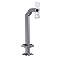 PEDESTAL PRO  33PE1-2NIP-01-304 42" Stainless Gooseneck Pedestal - 2NIP Style