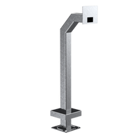 PEDESTAL PRO 33PE1-2NIP-03-304 42" Stainless Gooseneck Pedestal - 2NIP Indoor Touch 2.0