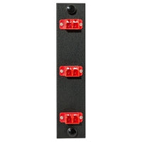 Hubbell FSPNLCDS3R Fiber Optic Patch Panel, 6 Ports, 3 LC Duplex Connections, Zirconia Ceramic Sleeves, Red