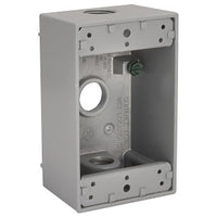 Hubbell HIWP05GY Cast Aluminum Weatherproof Device Box with Lug, 1/2", Gray