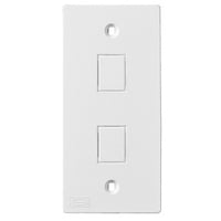 Hubbell KP2162W KP Series 1-Gang, 2 Jack Openings Faceplate, White