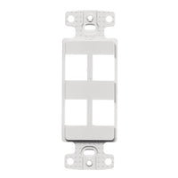 Hubbell NS614W NetSelect Plate Decorator Frame, Keystone, 4-Port, White