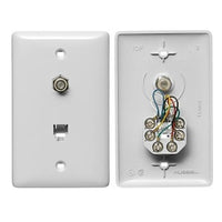 Hubbell NS755W Midsize Ceiling Mount Wall Mount Jack Plate with Ford Connectors, 6 Positions, 6 Connectors, White