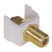 Hubbell SFFGW Snap-Fit, Gold F-Coax Connector, White