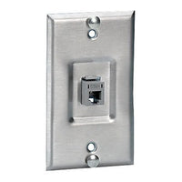 Hubbell SP5ER iSTATION Series Wall Mount Phone Plate, Stainless Steel