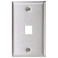 Hubbell SST1473 1-Gang Wall Plate With One Jack, Stainless Steel