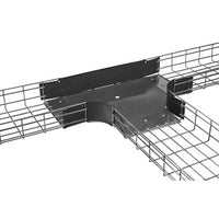 Hubbell HBTT0412SWBK Wire Basket, Preform Radius Tee, 4"H x 12"W, Black, Steel Wall