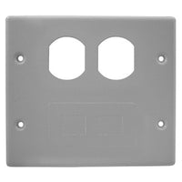 Hubbell HBL4747BFGY HBL4750 Series 2-Gang Metal Raceway Plate, Duplex / Blank, Gray