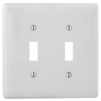 Hubbell NPJJ2W 2-Gang Jumbo Wall Plate, White