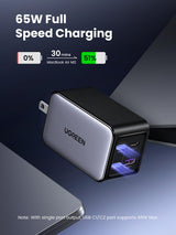 65W Gan Usb C Wall Charger, 4-Port Fast Type-C Charger Macbook Pro/Air, Iphone 1
