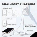 Usb-C Charger Block With Extra Usb-A Port (White, 1Pcs), Type C Power Adapter Fo