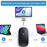 Mouse, Rechargeable, Led, Silent, Ultra-Thin Design (Bluetooth 5.2 And 2.4Ghz Us