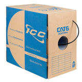 ICC ICCABR6VBK CAT6 CMR Riser 23AWG 100% Solid Pure Copper Unshielded Bulk Ethernet Cable, UTP, PoE++, 500 MHz, UL Certified, 1000' Reelex Pull Box, Black