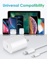 Charger I Phone, 20W Usb C Block With 6Ft Cable Ip 14/14 Pro/14 Plus/14 Pro Max/
