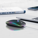 Mouse, Rechargeable, Led, Silent, Ultra-Thin Design (Bluetooth 5.2 And 2.4Ghz Us