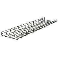 Hubbell HBT0216BK Wire Basket Overhead Tray, 2" H x 16" W x 118" L, Black, Round