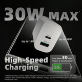 Usb-C Charger Block With Extra Usb-A Port (White, 1Pcs), Type C Power Adapter Fo