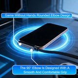Sideways Fast Charging Cable with Hidden Phone Stand – 240W Braided Charger