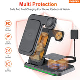 3 In 1 Charging Station Lphone Fast Foldable Charging Stand For Multiple Devices