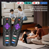 2) Replacement Only For Roku Tv Remote, Compatible For Tcl Roku/Hisense Roku/Sha