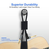 TRS Stereo Cable 2 Pack 10FT — Balanced Noise-Free Audio Cable for Guitar, Mixer