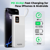 Power Bank, 10000Mah 22.5W Super Fast Charging Powerbank With Built-In Usb C In&