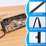 Sideways Fast Charging Cable with Hidden Phone Stand – 240W Braided Charger