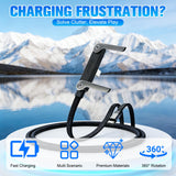 Sideways Fast Charging Cable with Hidden Phone Stand – 240W Braided Charger