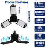 Light, 80W 8000 Lumen Ceiling Lights With 3 Adjustable Panels, 6500K Daylight Li