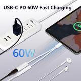 To 3.5Mm Headphone And Charger Adapter, 2-In-1 Usb Type C To Aux Jack Dongle Cab