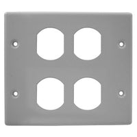 Hubbell HBL4747BBGY Raceway, Plt, 2G Duplex, 1-Pack, HBL4750 Series, Gray